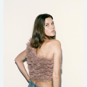 Elegant Mauve Ruffled Women's Top